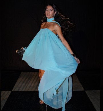 Unique A Line Strapless Blue Chiffon Short Long Prom Dress Evening Dress HZ1023